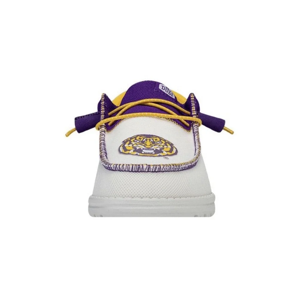 Hey Dude Wally LSU Men 11 Purple Gold Slip On Shoes Tigers NCAA College Football